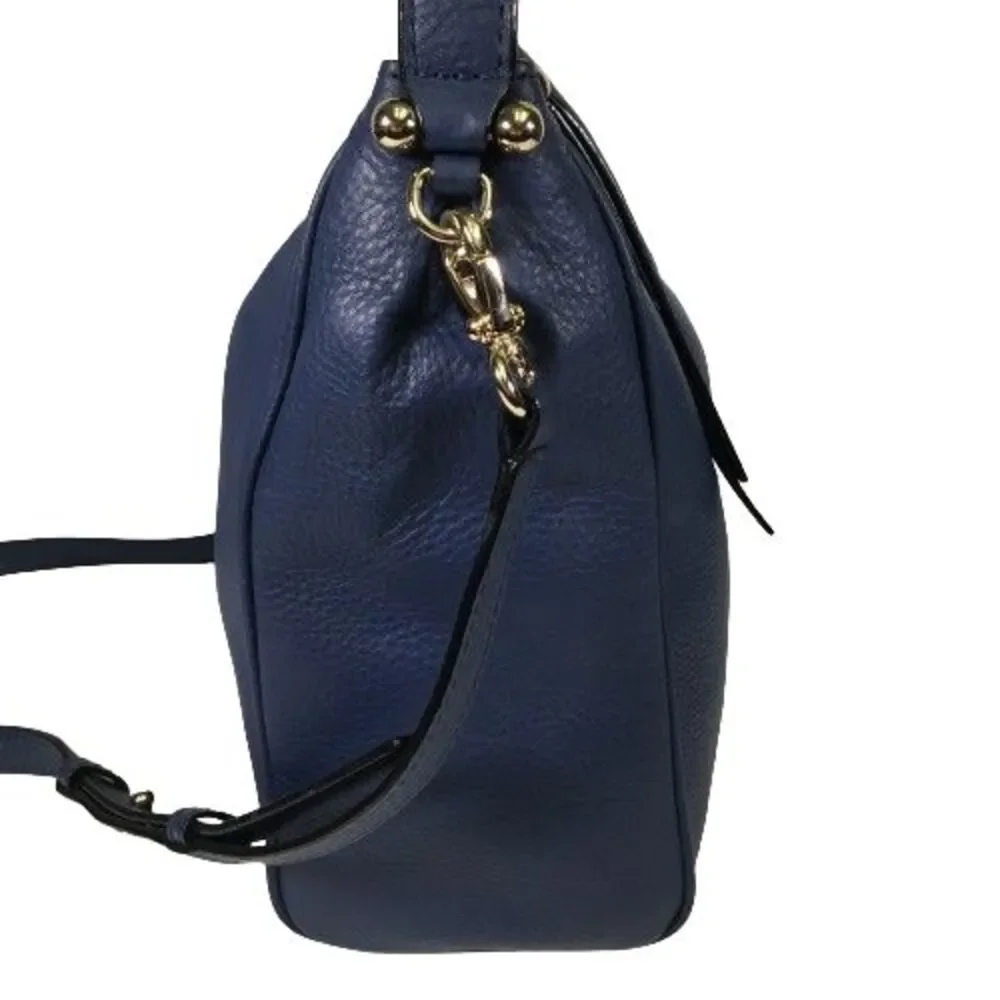 Kate Spade Charles Street Small Haven Navy Blue Leather Hobo Handbag Purse Bag